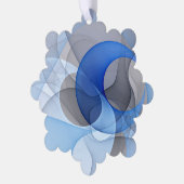 抽象芸術モダンブルーグレーフラクタルアートグラフィック オーナメントカード (左)