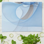 抽象芸術モダンブルーグレーフラクタルアートグラフィック キッチンタオル (折り畳み)