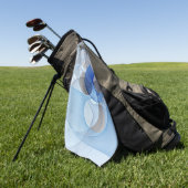 抽象芸術モダンブルーグレーフラクタルアートグラフィック ゴルフタオル (グリーン)