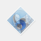 抽象芸術モダンブルーグレーフラクタルアートグラフィック スタンダードカクテルナプキン (角)