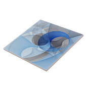 抽象芸術モダンブルーグレーフラクタルアートグラフィック タイル (側面)