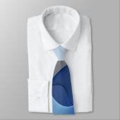 抽象芸術モダンブルーグレーフラクタルアートグラフィック ネクタイ (タイ)