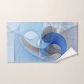 抽象芸術モダンブルーグレーフラクタルアートグラフィック バスタオルセット (ハンドタオル)