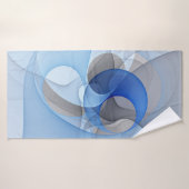 抽象芸術モダンブルーグレーフラクタルアートグラフィック バスタオル (バスタオル)