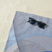 抽象芸術モダンブルーグレーフラクタルアートグラフィック ビーチタオル (インサイチュ)