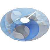 抽象芸術モダンブルーグレーフラクタルアートグラフィック ブラッシュドポリエステルツリースカート (アングル)