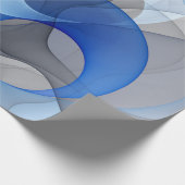 抽象芸術モダンブルーグレーフラクタルアートグラフィック ラッピングペーパー (角)