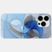 抽象芸術モダンブルーグレーフラクタルアートグラフィック Case-Mate iPhoneケース (裏面 (横))