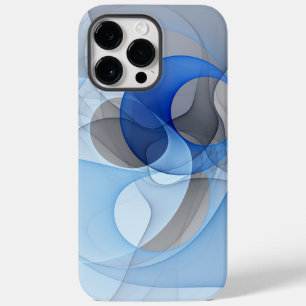 抽象芸術モダンブルーグレーフラクタルアートグラフィック Case-Mate iPhone 14 PRO MAXケース