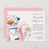 抽象芸術モダンブルーコーラルウェディング誘い (正面/裏面)