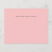 抽象芸術モダンブルーコーラルウェディング誘い (裏面)