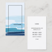 抽象芸術モダンブルーシュワルツェリニエン 名刺 (正面/裏面)