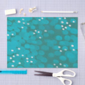 抽象芸術モダンブルーティール（緑がかった色）ブ絵を描ラシ 薄葉紙 (クラフト)