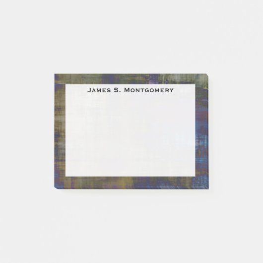 抽象芸術モダンブルーブラウン黄グランジ色 ポストイット (正面)