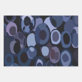 抽象芸術モダンブルーベリー誕生日 ラッピングペーパーシート (正面3)