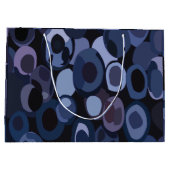 抽象芸術モダンブルーベリー誕生日 ラージペーパーバッグ (裏面)