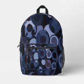 抽象芸術モダンブルーベリー プリントバックパック (正面)