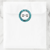 抽象芸術モダンブルーマーブルグラム金ゴールドメイクアップ目 ラウンドシール (バッグ)