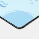 抽象芸術モダンブルーミニマル デスクマット (コーナー)