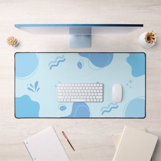 抽象芸術モダンブルーミニマル デスクマット (オフィス1)