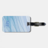 抽象芸術モダンブルー水彩模様 – モノグラム ラゲッジタグ (裏面横)