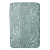 抽象芸術モダンブルー渦巻き大理石パターン バスマット (正面縦)