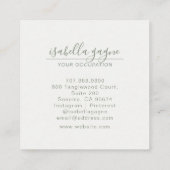 抽象芸術モダンブルー緑色水彩画 スクエア名刺 (裏面)