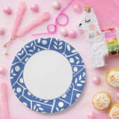 抽象芸術モダンブルー離れの形状 | ペーパープレート (パーティー)