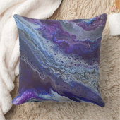 抽象芸術モダンブルー，紫，グレー，白 クッション (ブランケット)