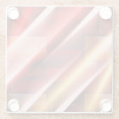 抽象芸術モダンプリントアートデコールデジタルアート ガラスコースター (裏面)