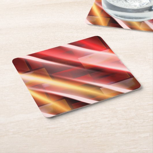 抽象芸術モダンプリントアートデコールデジタルアート スクエアペーパーコースター (アングル)