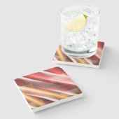 抽象芸術モダンプリントアートデコールデジタルアート ストーンコースター (横)