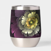 抽象芸術モダンプルカーキグレーフラクタルフラワー (背面)