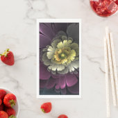 抽象芸術モダンプルカーキグレーフラクタルフラワー (インサイチュ)