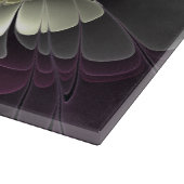 抽象芸術モダンプルカーキグレーフラクタルフラワー カッティングボード (角)