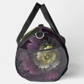 抽象芸術モダンプルカーキグレーフラクタルフラワー ダッフルバッグ (右)