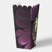 抽象芸術モダンプルカーキグレーフラクタルフラワー フェイバーボックス (裏面)