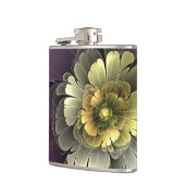 抽象芸術モダンプルカーキグレーフラクタルフラワー フラスク (左)