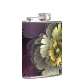 抽象芸術モダンプルカーキグレーフラクタルフラワー フラスク (右)