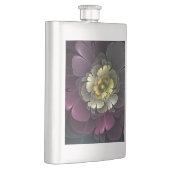 抽象芸術モダンプルカーキグレーフラクタルフラワー フラスク (右)