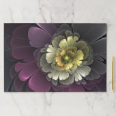 抽象芸術モダンプルカーキグレーフラクタルフラワー ペーパーパッド (インサイチュ)