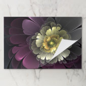 抽象芸術モダンプルカーキグレーフラクタルフラワー ペーパーパッド (折り畳み)