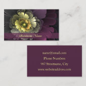 抽象芸術モダンプルカーキグレーフラクタルフラワー 名刺 (正面/裏面)