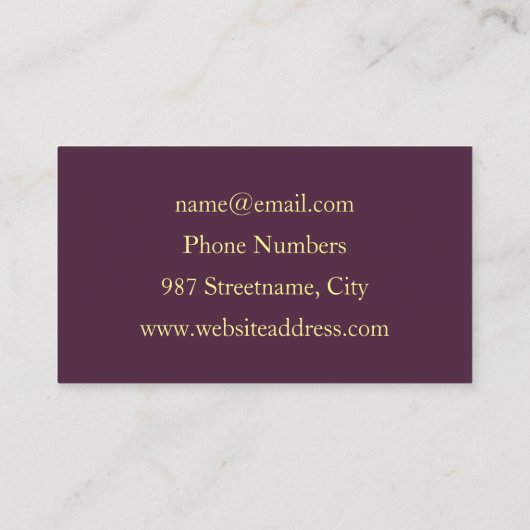 抽象芸術モダンプルカーキグレーフラクタルフラワー 名刺 (裏面)