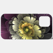 抽象芸術モダンプルカーキグレーフラクタルフラワー Case-Mate iPhoneケース (裏面 (横))