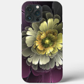 抽象芸術モダンプルカーキグレーフラクタルフラワー Case-Mate iPhoneケース (裏面)