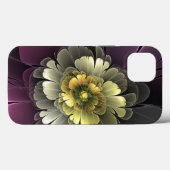 抽象芸術モダンプルカーキグレーフラクタルフラワー Case-Mate iPhoneケース (裏面 (横))