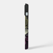 抽象芸術モダンプルカーキグレーフラクタルフラワー iPhone 15ケース (左側面)