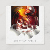 抽象芸術モダンプロフェッショナルアートワーク厚手ラグジュアリー スクエア名刺 (正面)