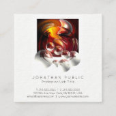 抽象芸術モダンプロフェッショナルアートワーク厚手ラグジュアリー スクエア名刺 (裏面)